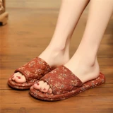 韩版亚麻春夏季家居布底软底无声男女室内不伤木地板拖鞋静音情侣