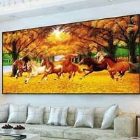 Bajun Map Diamond Painting Full Diamond Horse для успешной золотой плитки плиток, Cross Stitch 2021 Новая гостиная Diamond Embroidery