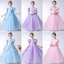 Cinderella Princess dress Yang girl Aisha little girl Aisha long sleeve Aisha dress Spring and Autumn New