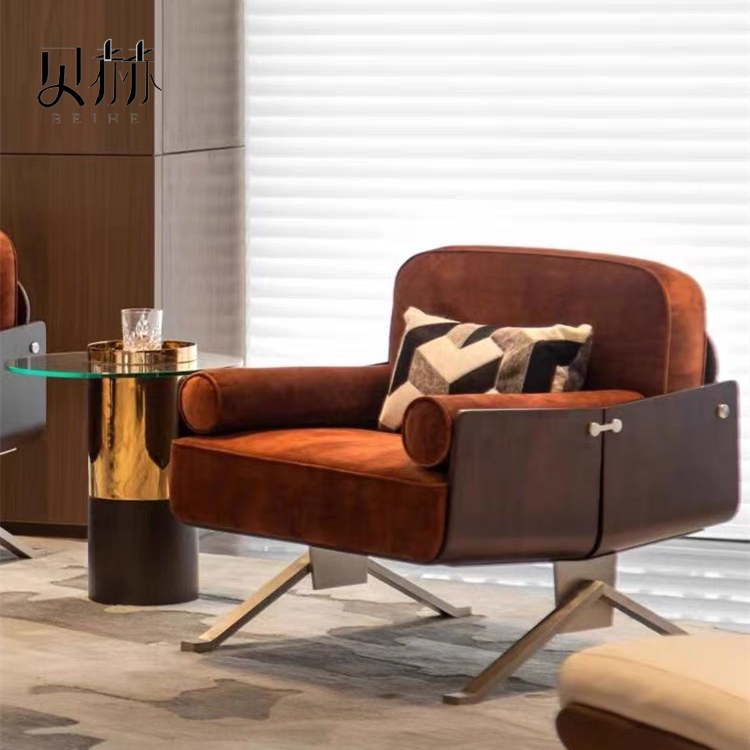 Scandinavian Modern Accessible Luxury Designer Single Sofa Chair Hotel Living Room Model Room Leisure Area Sofa Chair