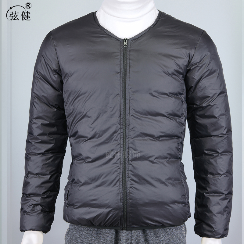 Lightweight down Jacket for Men, Duck down Thermal Clothing for Autumn and Winter, Round Neck Short Style, down Liner for Middle-Aged and Elderly Men