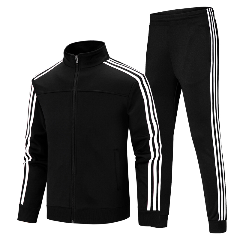 Sports Suit for Men with Three Stripes, Spring and Autumn Casual Stand-Up Collar Sweatshirt Jacket, Stylish and Versatile Couple's Set, Running Outfit