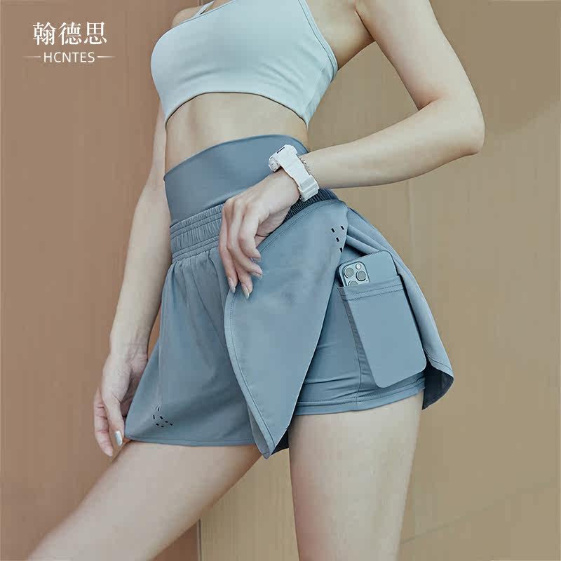 HCNTES Sports Shorts Women Loose Casual Breathable Running Fitness Pants Anti-Walk Light High Waist Yoga Pants Summer Thin