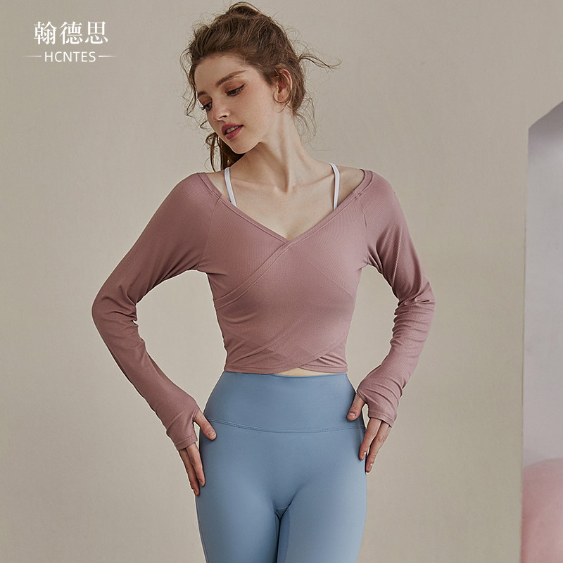 HCNTES yoga clothes women's tops autumn net red beauty back long sleeves running professional fitness exercise T slim slim