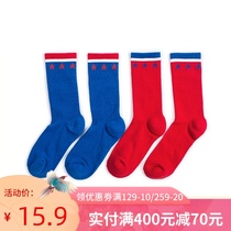 DK hip-hop socks Hip-hop childrens boys trendy socks mid-tube socks summer New Year autumn Korean big boy 12-15 years old thin