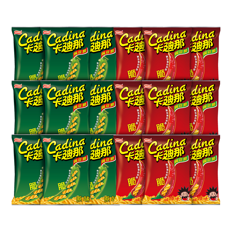 Cardina pea crisp 52g*18 packs 8090 childhood nostalgic puffed net red snacks