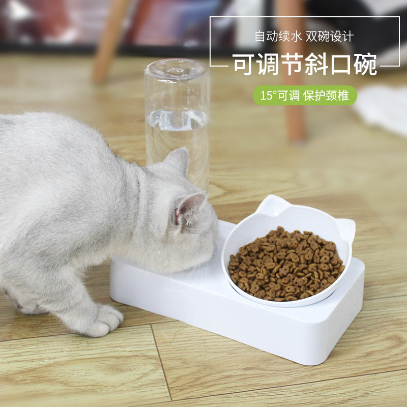 Dog Basin Dog Bowl cat bowl double bowl automatic drinking food bowl dog food bowl cat water bowl anti-knock pot pet use