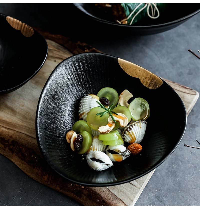 Ceramic dish soft European Ceramic tableware triangle shallow bowl of household food cold dishes bowl of fruit salad bowl dessert plates
