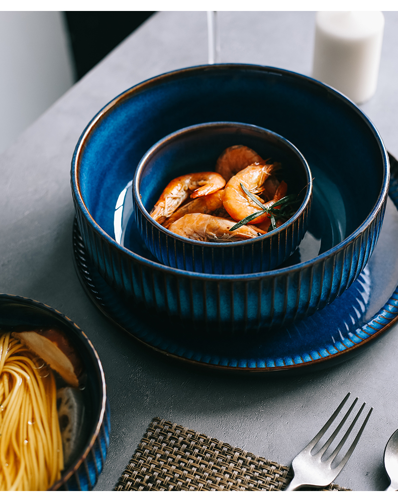 Tao soft European household individuality creative ceramic bowl meal bowl of the big yards to eat noodles bowl of retro ceramic rice bowls