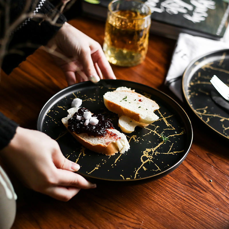 Tao soft Nordic plates marble plate steak western food web celebrity home food dish tray plates dessert plates