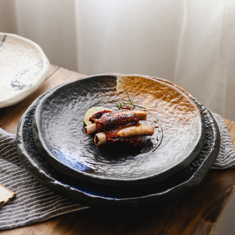 Tao soft extra large ceramic plate hotel hotel special seafood dish platter large sushi plate disc type