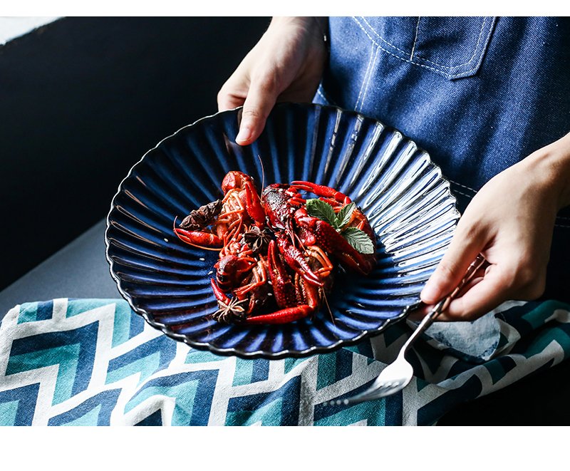 Tao soft Japanese household food dish creative ceramic plate dish plates disc plate beefsteak dish fish dish