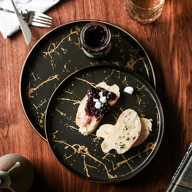 Tao soft Nordic plates marble plate steak western food web celebrity home food dish tray plates dessert plates