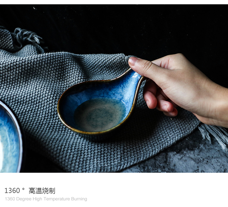 Ceramic pottery soft little blue plate pickled flavor dish plates, creative household utensils restaurant tableware