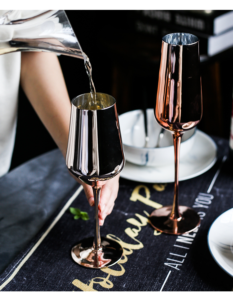 Tao Sophie lead - free crystal wine glass metal plating European - style goblet glass of champagne cup