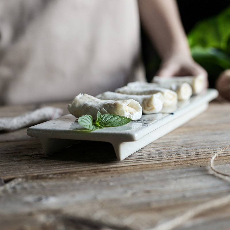 Tao soft creative hand - made sushi plate strip flat plate of Japanese dishes sashimi dishes saury plate of cold dishes