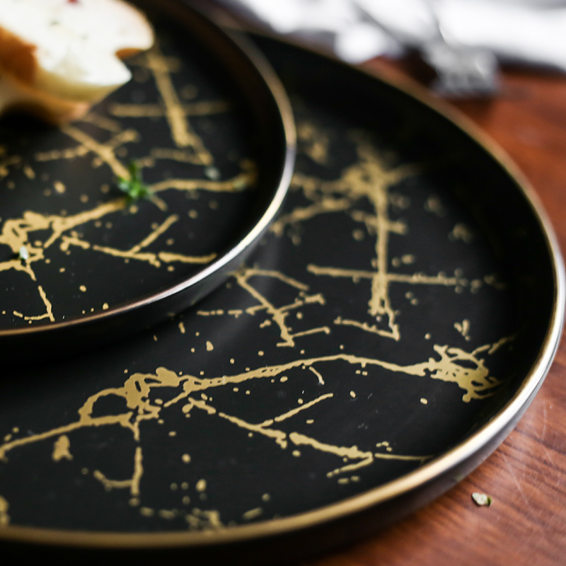 Tao soft Nordic plates marble plate steak western food web celebrity home food dish tray plates dessert plates