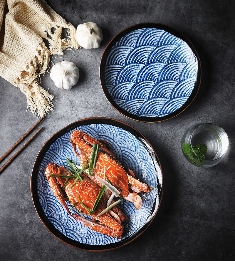 Tao soft Japanese - style tableware creative deep dish dish dish dish of household ceramic plate FanPan soup plate dish creative dish for breakfast