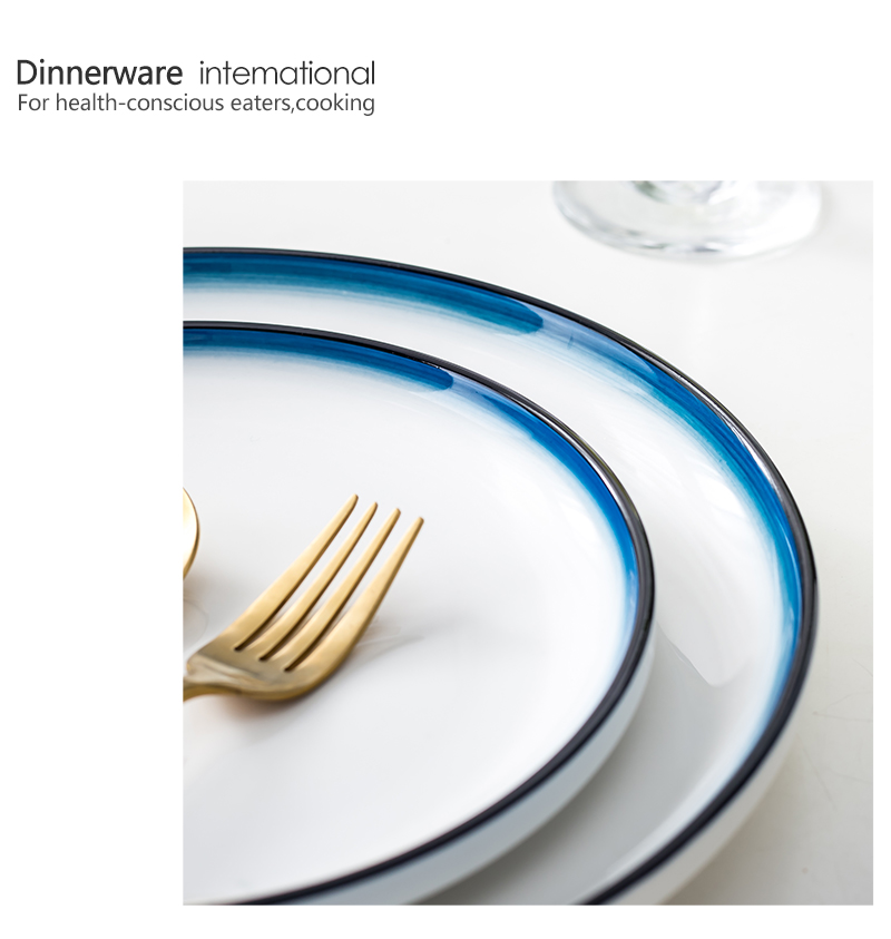 Tao soft Nordic style ceramic tableware bowl bowl circle disc fish bowl dish plates spoons deep plate