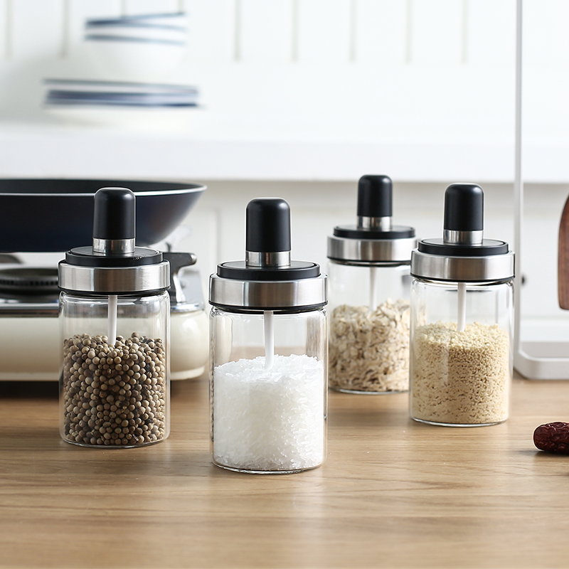 Tao soft sauce bottle glass jar household caster sugar pot seasoning sauce pot seasoning box of kitchen salt shaker spice bottles