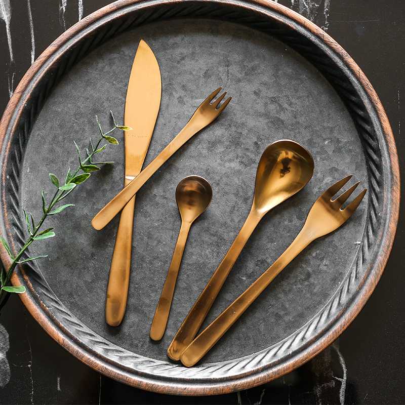 Tao soft European stainless steel steak knife spoon western tableware suit move the main fruit knife fork spoon, dessert spoon