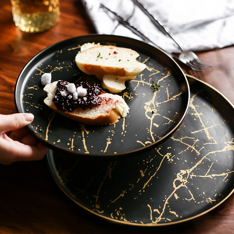 Tao soft Nordic plates marble plate steak western food web celebrity home food dish tray plates dessert plates