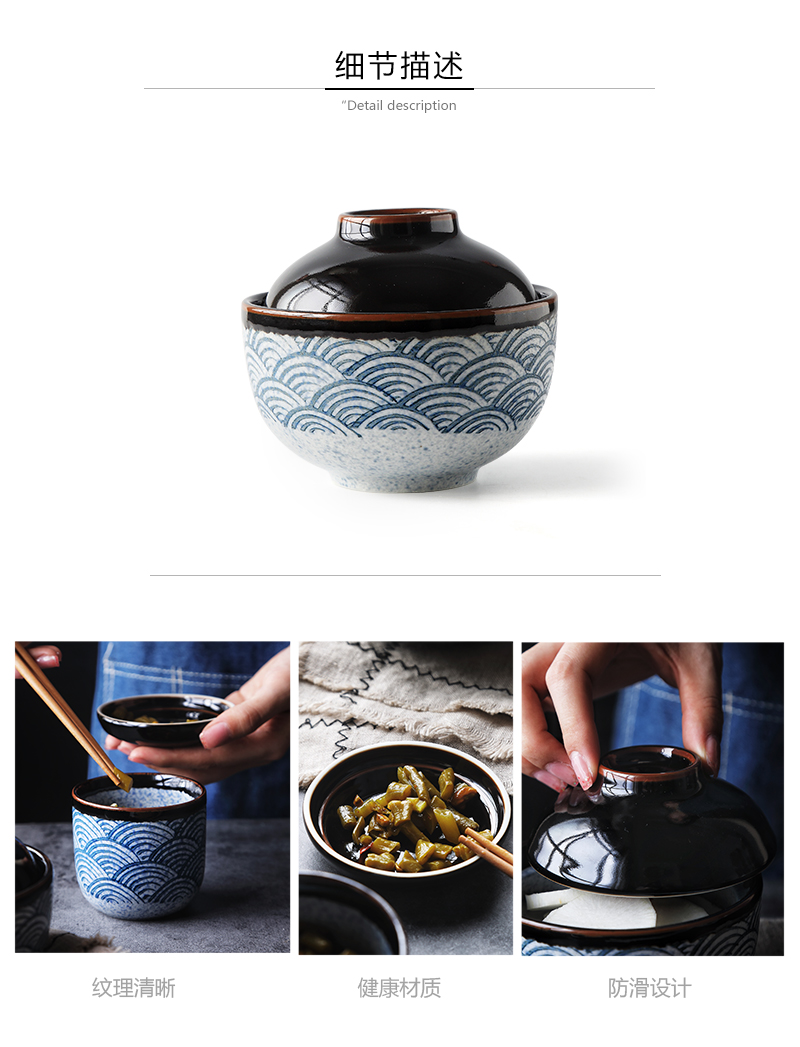 Tao soft Japanese ceramics hand - made dessert steamed egg stew bird 's nest in clay pot soup bowl stew pot with cover dessert them across indicates the water