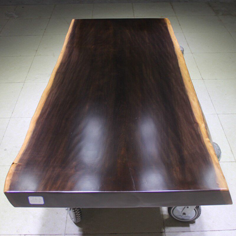 Size: 190 (81-91) 10 natural edge ebony slab spot tea table conference table mahogany furniture