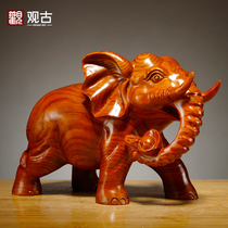 Rosewood carving Elephant Ornaments is a solid wood object home living room porch ornament mahogany crafts