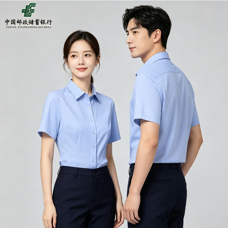 Postal Service Work Uniform Women's Shirt Summer Short-Sleeve Thin Uniform Post Office Spring and Autumn Long-Sleeve Workwear Men's New Style Bank Uniform