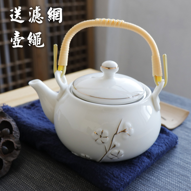 Jingdezhen ceramic teapot Large beam teapot Household modern simple with filter bone China tea maker single pot