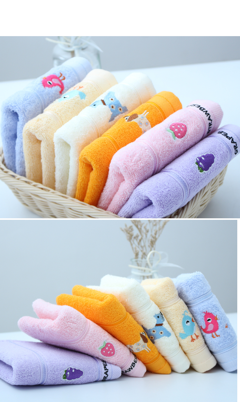 Jie Ya trẻ em khăn nhỏ mềm mại, thấm bông nhà nữ gương mặt baby phim hoạt hình hình chữ nhật bông đặc biệt - Khăn tắm / áo choàng tắm khăn mặt sợi tre