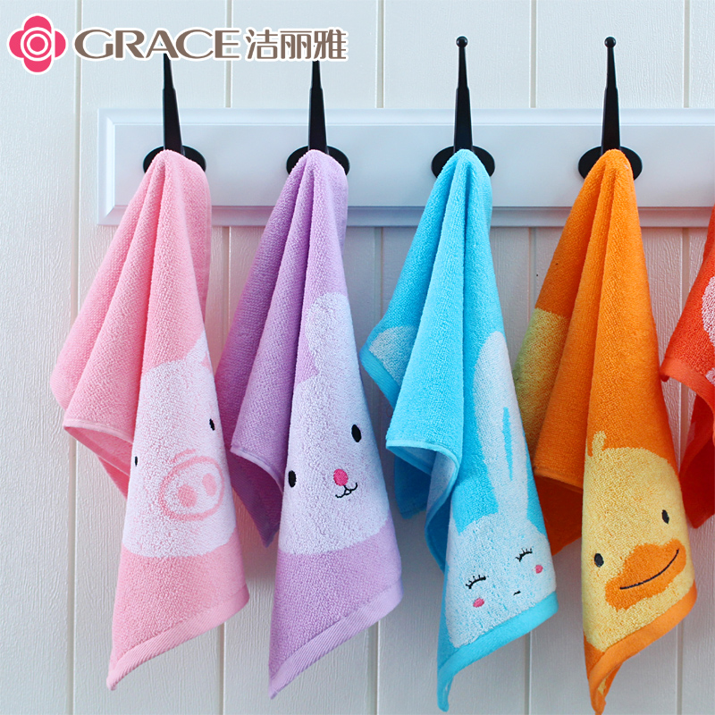 Clean Lija Pure Cotton Children Special Small Towel Full Cotton Baby Soft Absorbent Cartoon Wash Face Home Rectangle