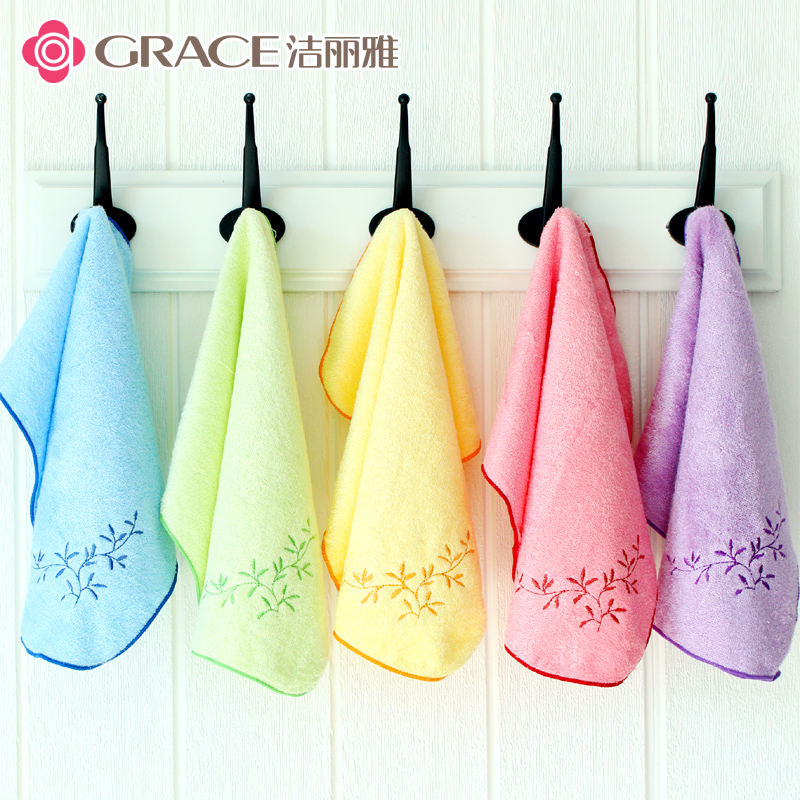 Jie Liya bamboo pulp fiber square towel Small towel women scrub face household children's 5 non-cotton square