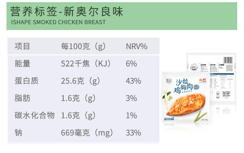 国家队战备食品 优形 低脂即食鸡胸肉 100g*9袋 图10