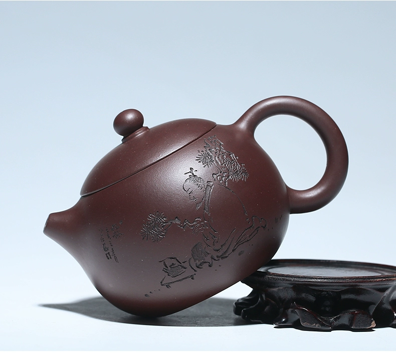 ấm sa tử Yixing tím nồi đất sét nguyên chất handmade hộ gia đình Kung Fu trà Bộ quà tặng bộ trà gốc khoáng đất sét tím công suất lớn nồi Xishi bán ấm tử sa ấm sa tử