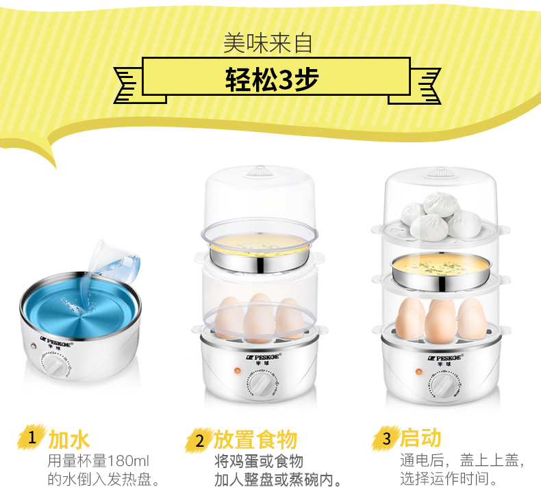 Máy đánh trứng đa năng hấp trứng tự động tắt máy luộc trứng mini hộ gia đình nhỏ ăn sáng tạo tác 1 người - Nồi trứng ca nấu mì mishio