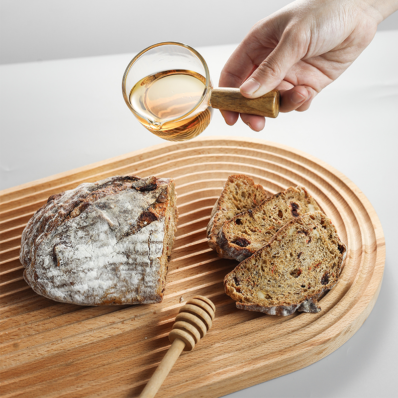 Wooden handle glass mini small milk cup household small sauce glass cup with handle coffee milk tank milk tank milk cup