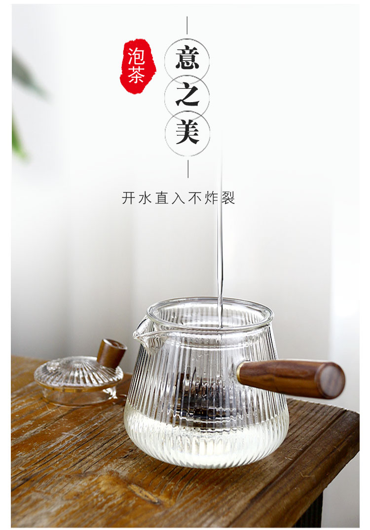 Cooking pot side put the high temperature resistant glass teapot TaoLu boiled tea machine household kettle with thick glass tea set