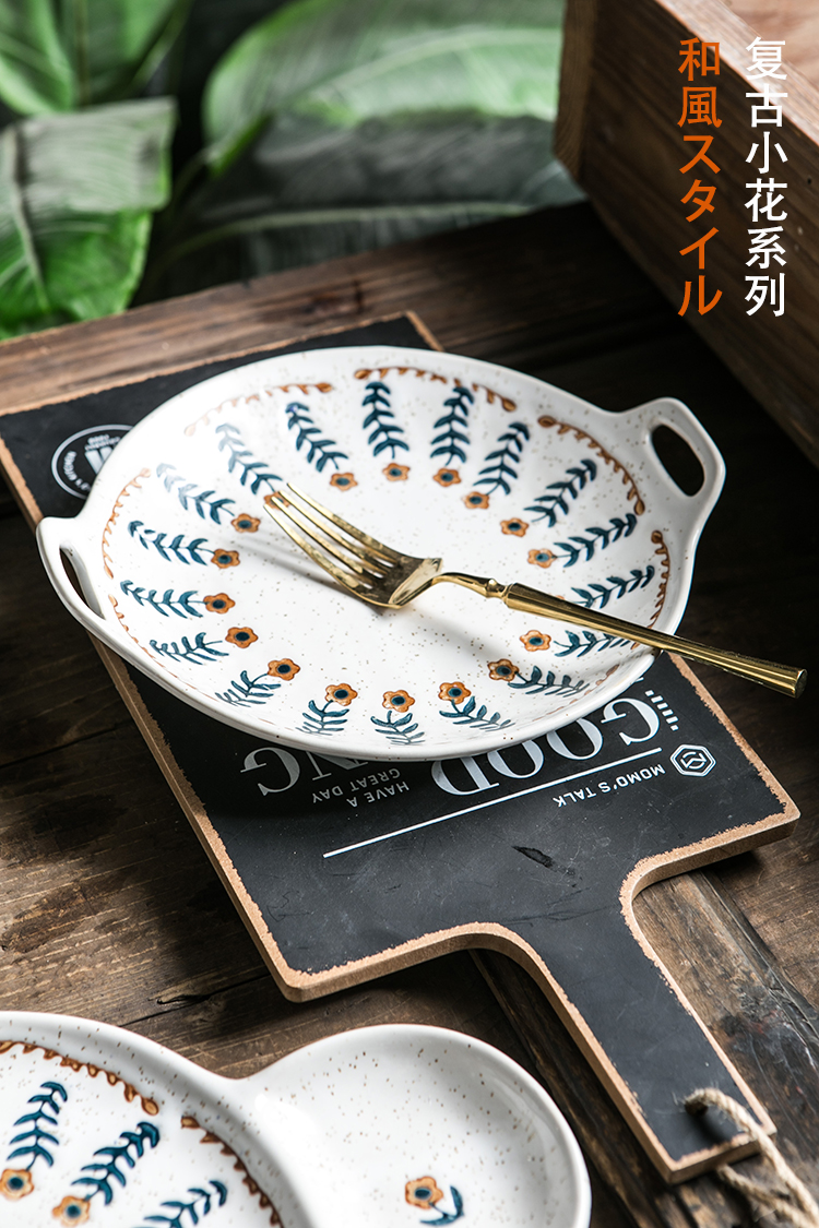 Japanese Europe type restoring ancient ways individuality creative household jobs tableware ceramic bowl dessert lace floret tableware rainbow such use