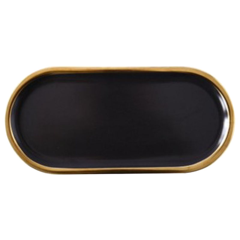 Black gold northern west dish creative flat fish dish meals contracted ellipsoid ceramic dish of dish tray was shoot all the props