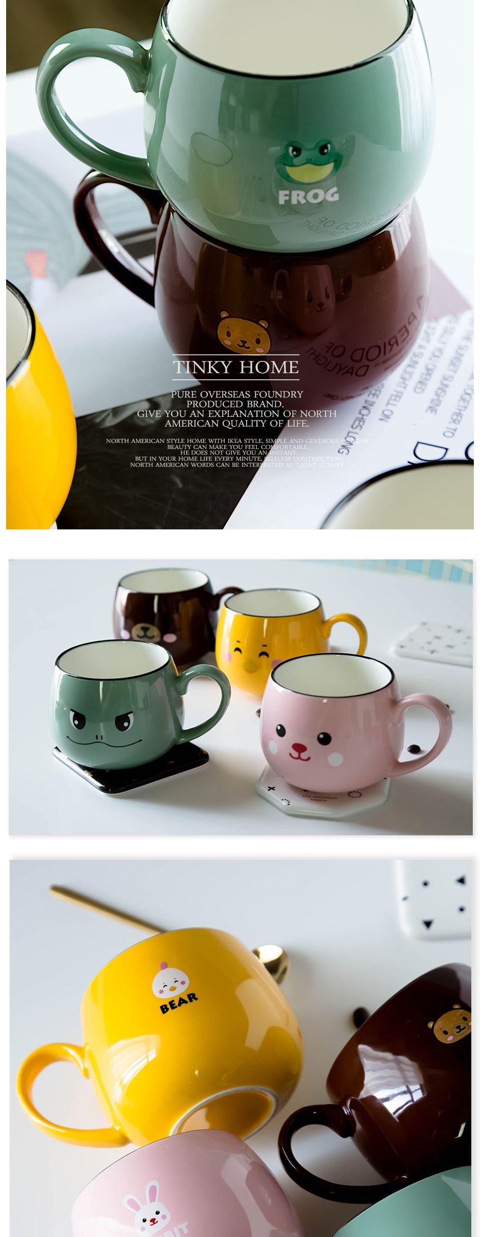 Northern wind, lovely ceramic keller cup children cartoon lovers students creative ultimately responds cup of milk coffee cup