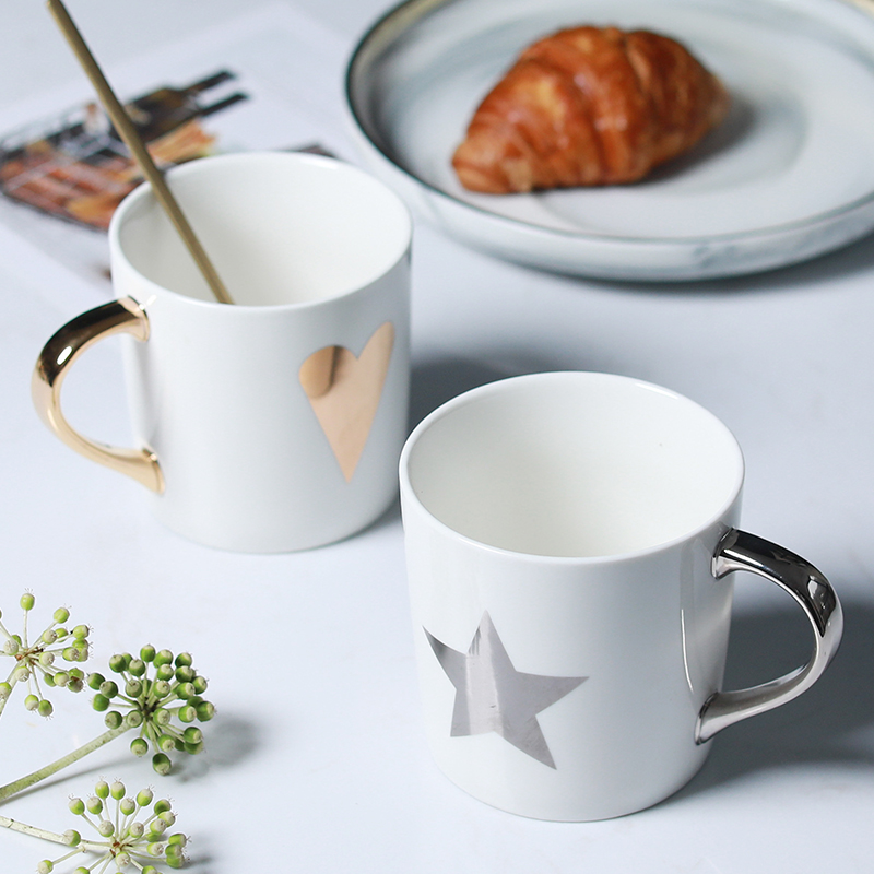 Jingdezhen Nordic gold paint ceramic keller of coffee cup cup milk for breakfast cup to send a cups