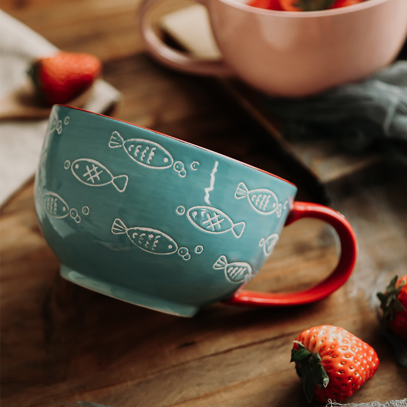 Creative cup milk cup picking cups of rural household breakfast cup dream what flower mugs ceramic cup