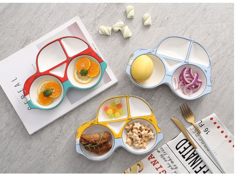 Ins the new ceramic baby car plate modelling side dish bowl children cutlery tray was lovely breakfast tray