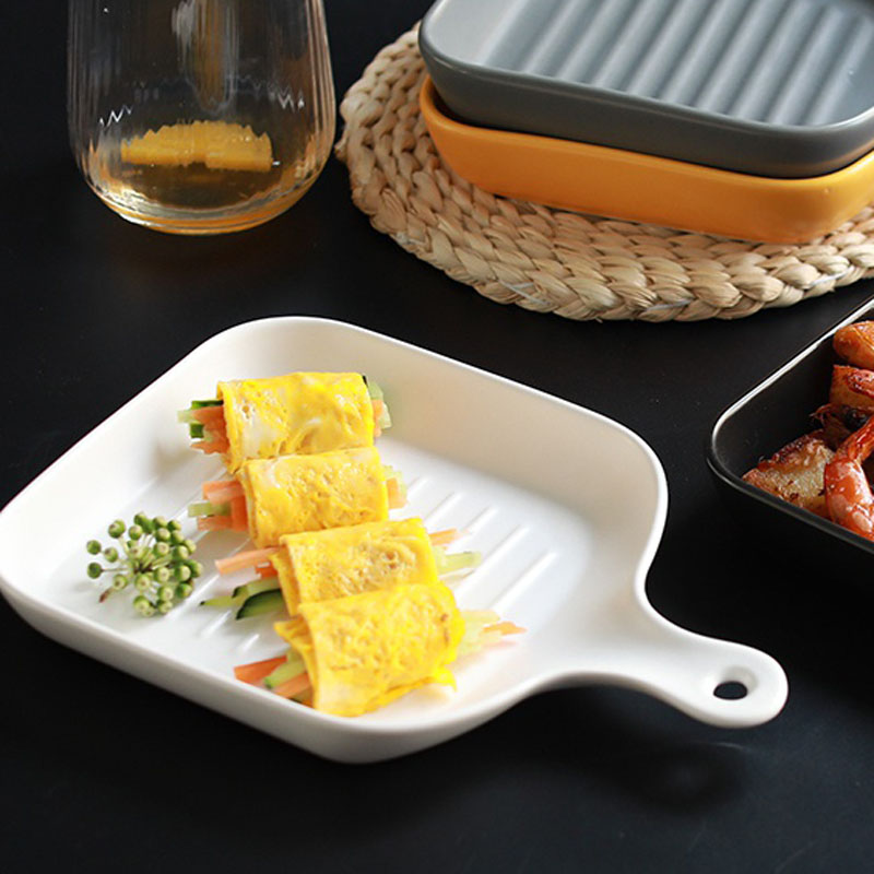The Nordic idea web celebrity oven for baking plate ceramic household with handle western tableware ins 0