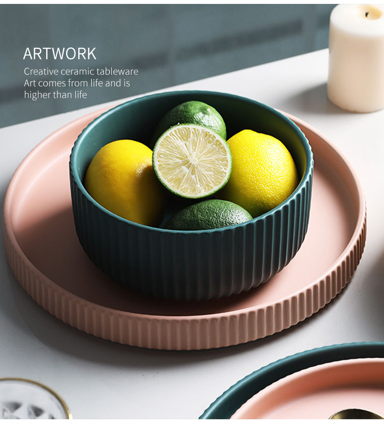 Nordic candy dishes household matte enrolled porcelain bowl of noodles in soup bowl large soup bowl microwave food deep food baking pan