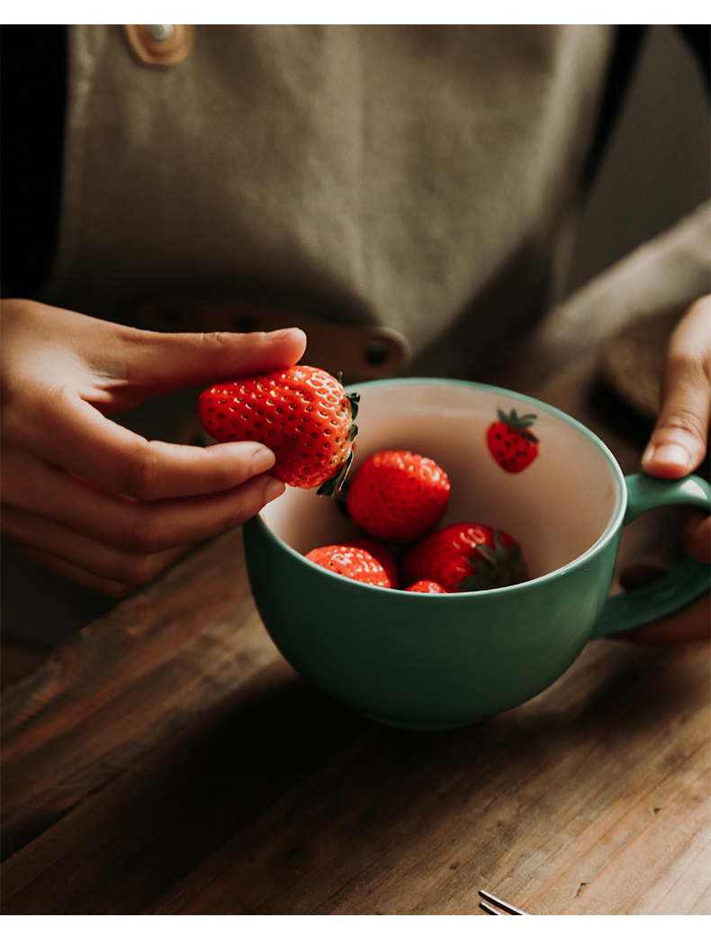 Creative cup milk cup picking cups of rural household breakfast cup dream what flower mugs ceramic cup