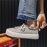 Дышащие тканевые универсальные трендовые туфли на платформе, кроссовки, коллекция 2022, подходит для подростков, в корейском стиле