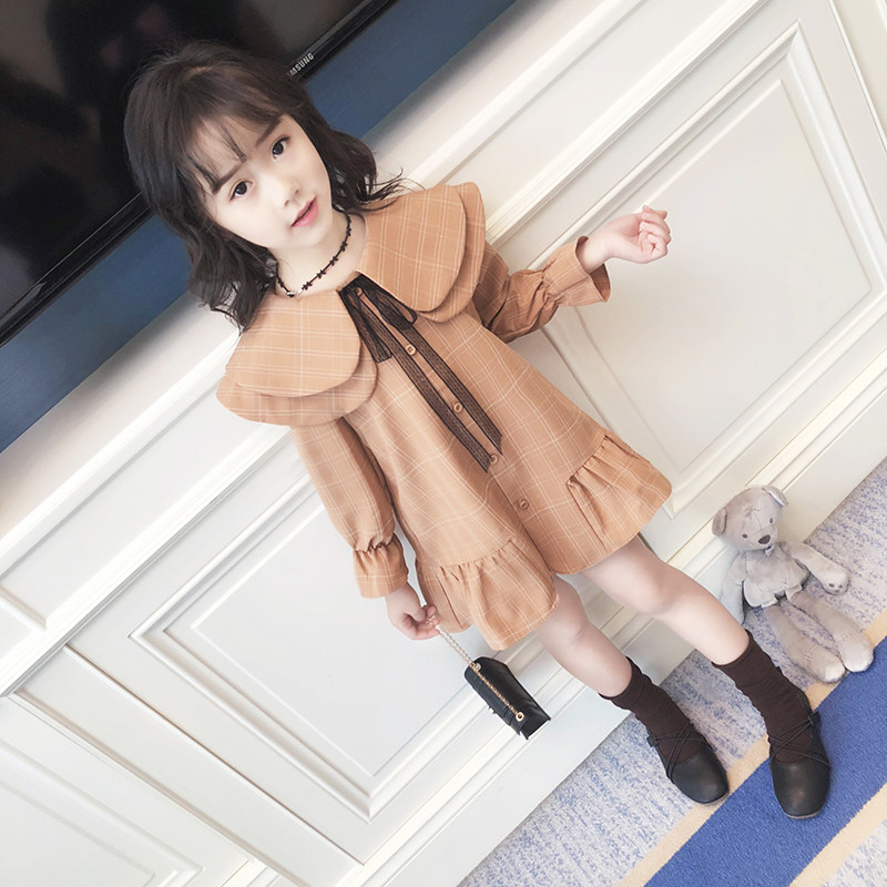 Girl's Korean version for the Spring and Autumn thin section of the foreign spring dress Loose Fairy Little Fresh baby Long sleeves Art Dresses